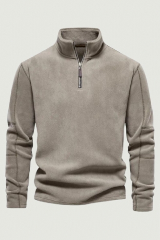 Sweat-shirt À Col Zippé Pour Homme Vêtement D'hiver Coupe-vent Veste