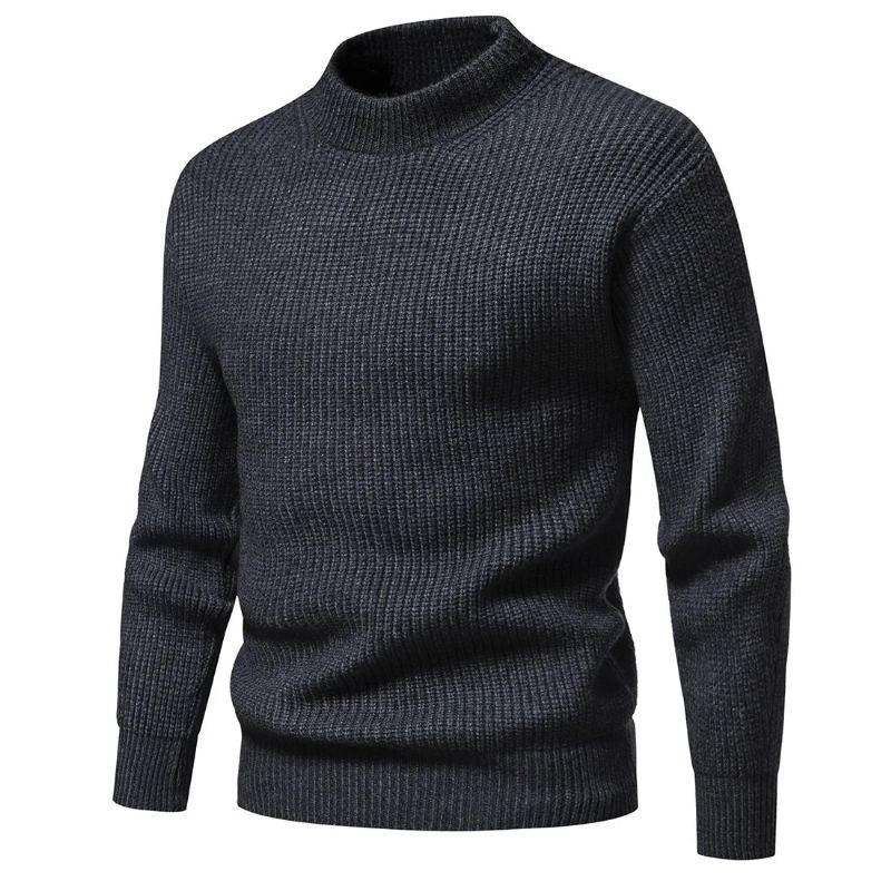 Vêtements Hommes Automne Et Hiver Pulls Tricotés Homme Coupe Ajustée Pull - Gris Foncé