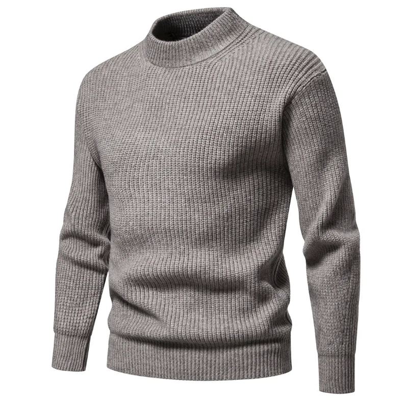 Vêtements Hommes Automne Et Hiver Pulls Tricotés Homme Coupe Ajustée Pull - Gris Foncé