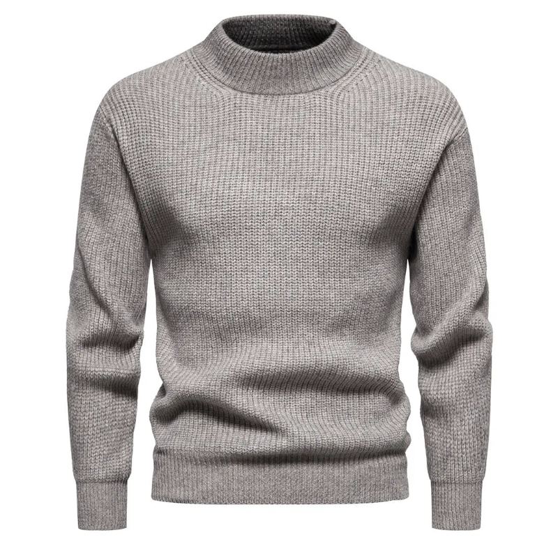 Vêtements Hommes Automne Et Hiver Pulls Tricotés Homme Coupe Ajustée Pull - Gris Foncé