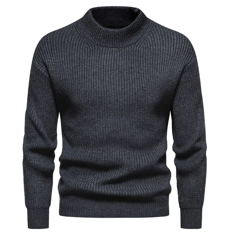 Vêtements Hommes Automne Et Hiver Pulls Tricotés Homme Coupe Ajustée Pull - Gris Foncé