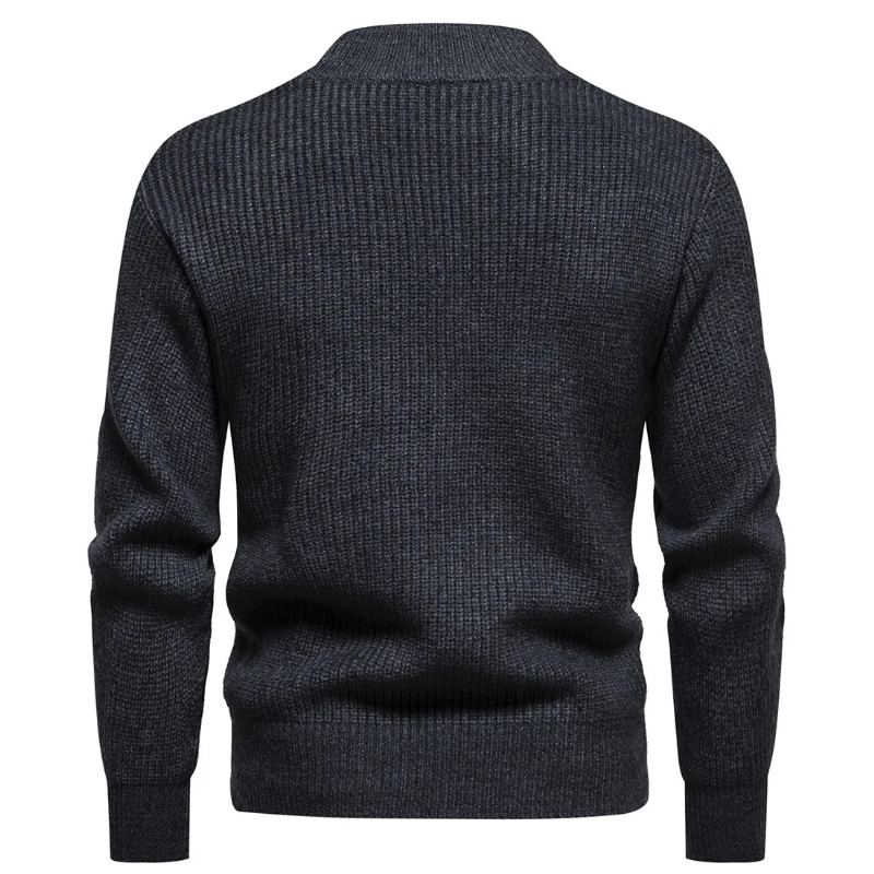 Vêtements Hommes Automne Et Hiver Pulls Tricotés Homme Coupe Ajustée Pull - Gris Foncé