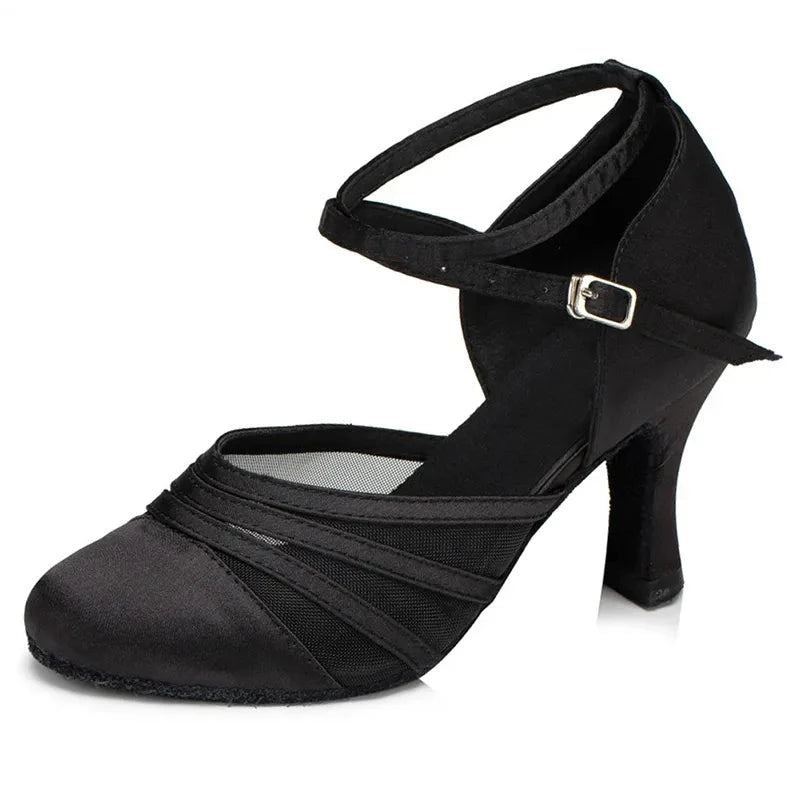 Chaussures Latines Pour Femmes D'intérieur Dames - Talon Noir De 5 Cm