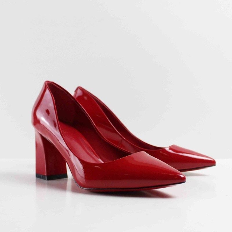 Escarpins Faits À La Main Pour Femmes Chaussures Rouges En Cuir Véritable À Talons Hauts Robe De Mariage Et De Bureau - Rouge