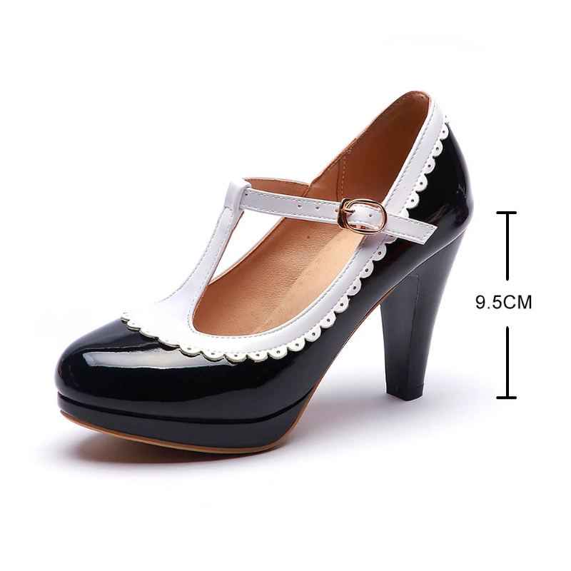 Escarpins Femme Talons Plateforme Chaussures Pour Dames - Noir