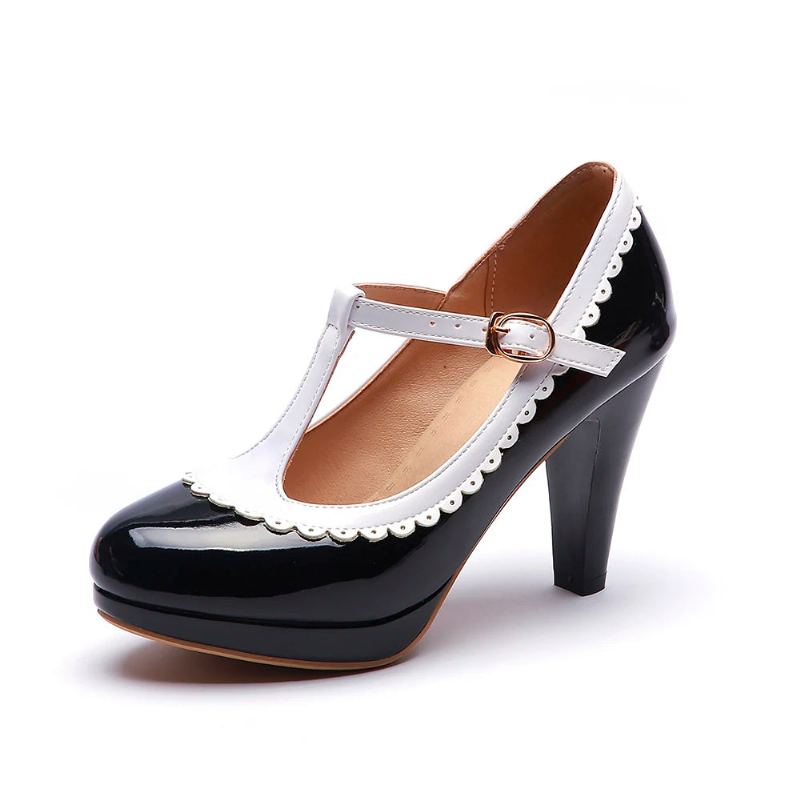 Escarpins Femme Talons Plateforme Chaussures Pour Dames - Noir