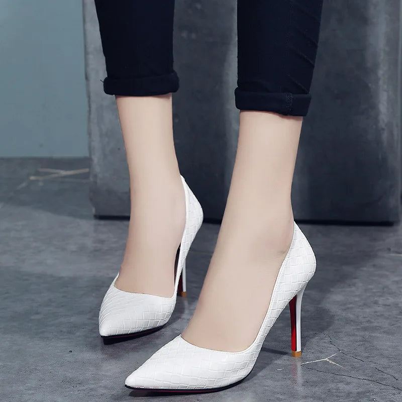 Escarpins Femmes Blanc Fille Talon Haut Femme Bien Avec Des Chaussures Pour De Princesse Fraîches - Noir