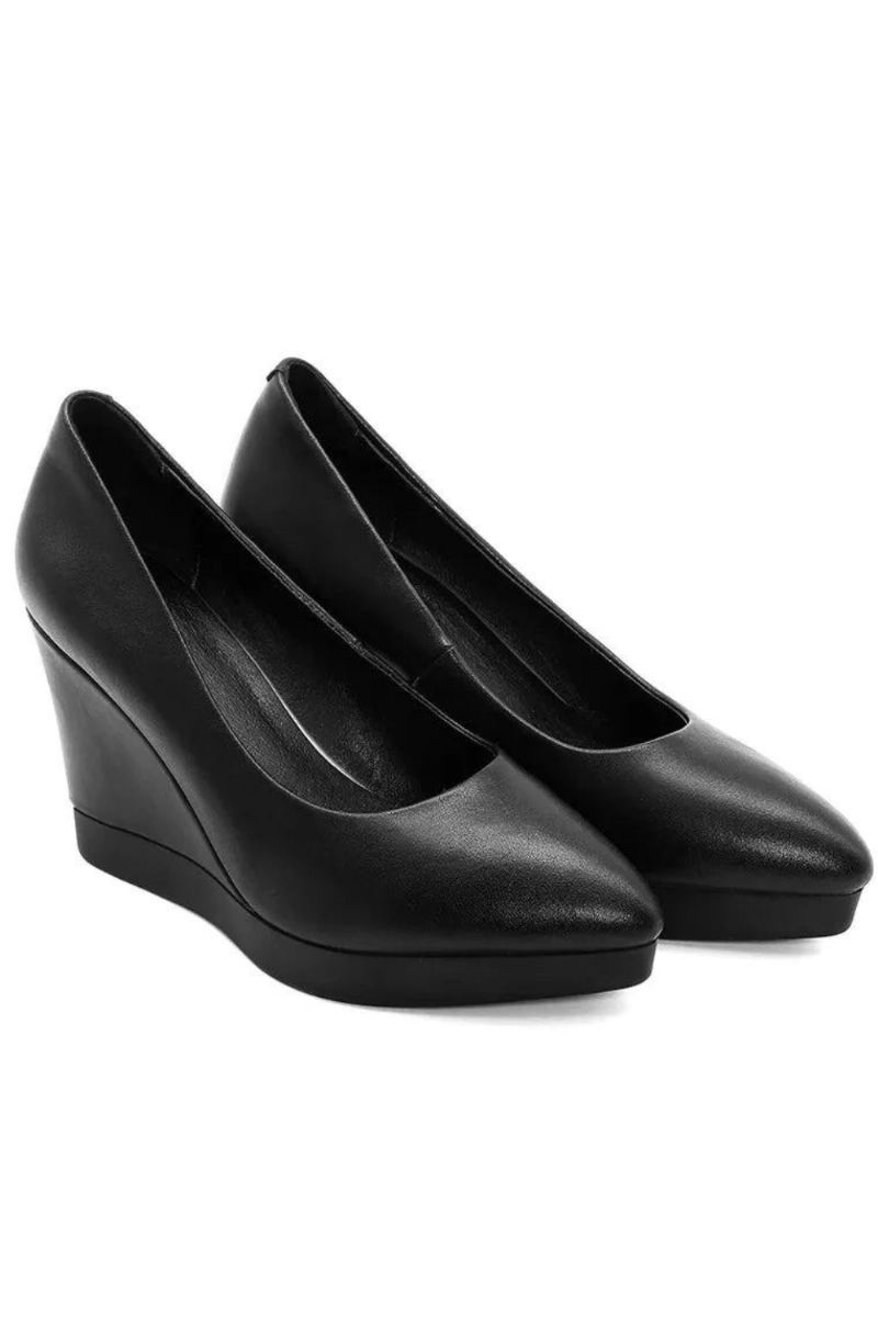 Femmes Chaussures Talons Compensés En Cuir Véritable Pompes Printemps Été De Bureau Femme