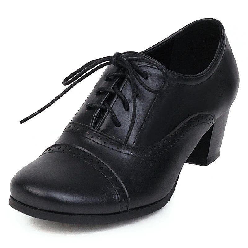 Femmes Pompes Chaussures Classique Décontracté Western Oxford Fête Bureau Femme - Noir