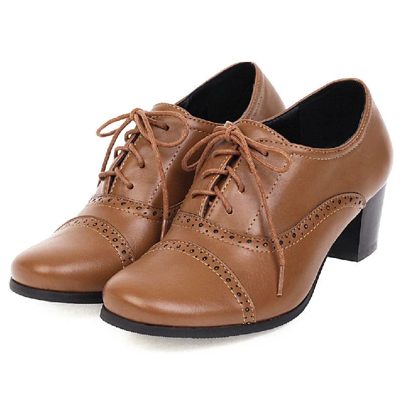 Femmes Pompes Chaussures Classique Décontracté Western Oxford Fête Bureau Femme - Noir