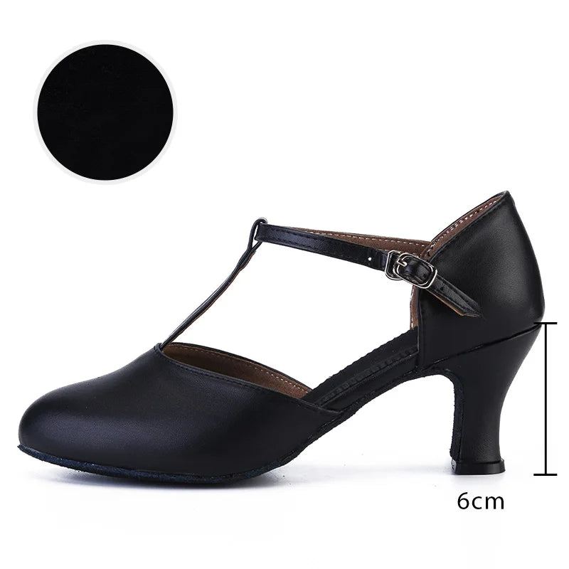 Chaussures Latines Pour Femmes Filles Et Dames Semelle En Daim Salsa - Noir A