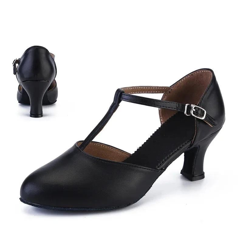 Chaussures Latines Pour Femmes Filles Et Dames Semelle En Daim Salsa - Noir A