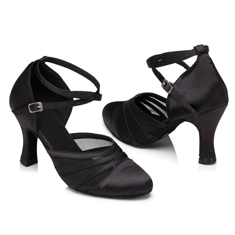 Chaussures Latines Pour Femmes D'intérieur Dames - Talon Noir De 5 Cm