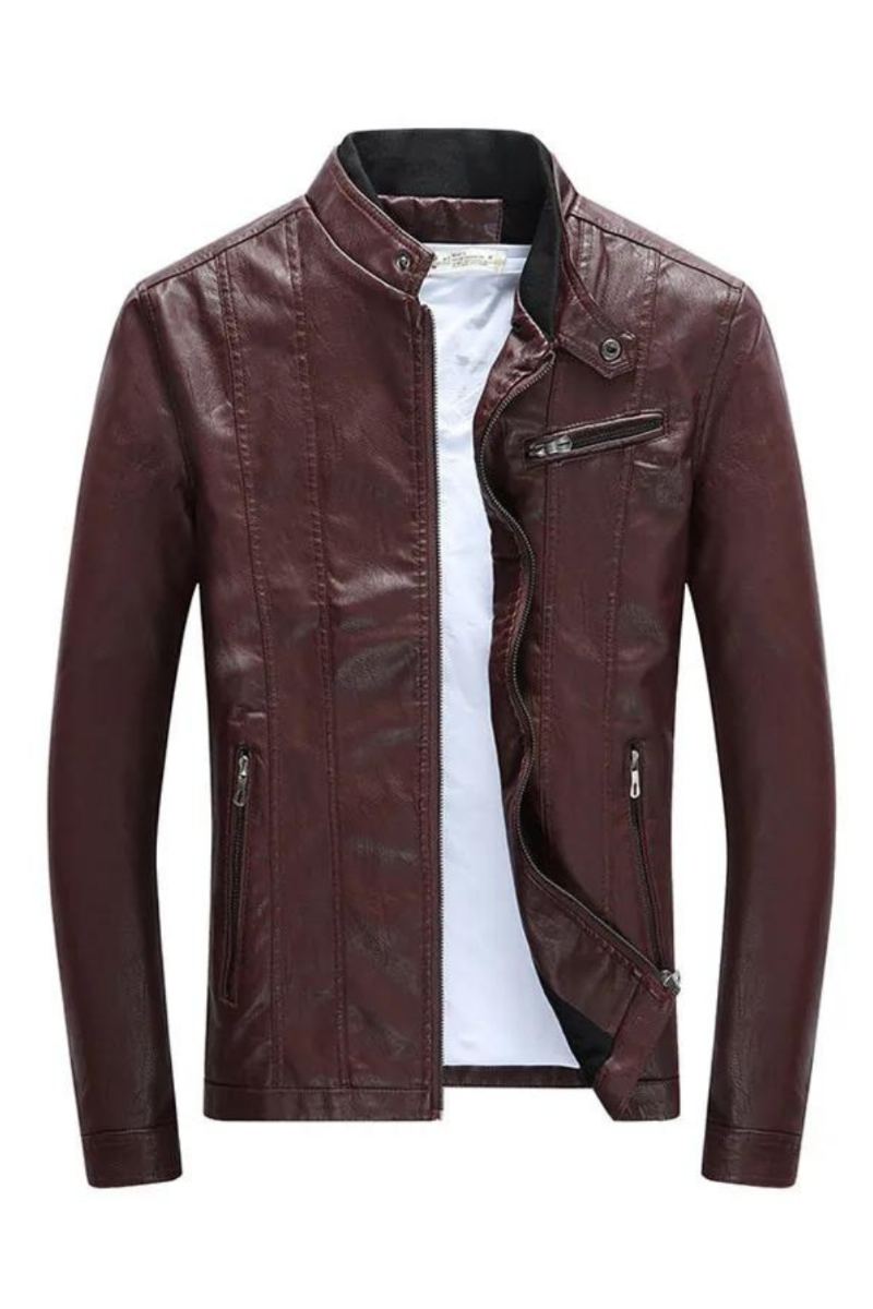 Hommes Vestes Manteaux Moto Biker Faux Cuir Veste Automne Hiver Vêtements Européen