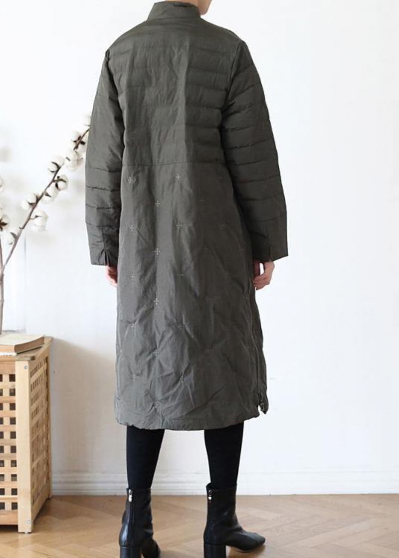 2024 Vert Doudoune Femme Décontracté Col Montant Femmes Parka Chaud Vêtements D'hiver - Doudounes femmes