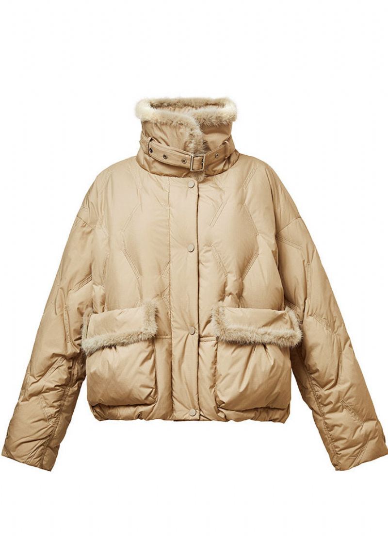 Art Blanc Vison Cheveux Patchwork Cordon De Canard Vers Le Bas Canada Goose Veste Hiver - Blanc