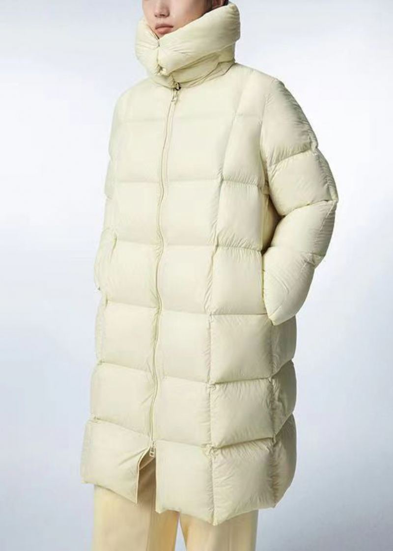 Boutique Vert Col Montant Fermeture Éclair Duvet De Canard Manteau Hiver - Doudounes femmes