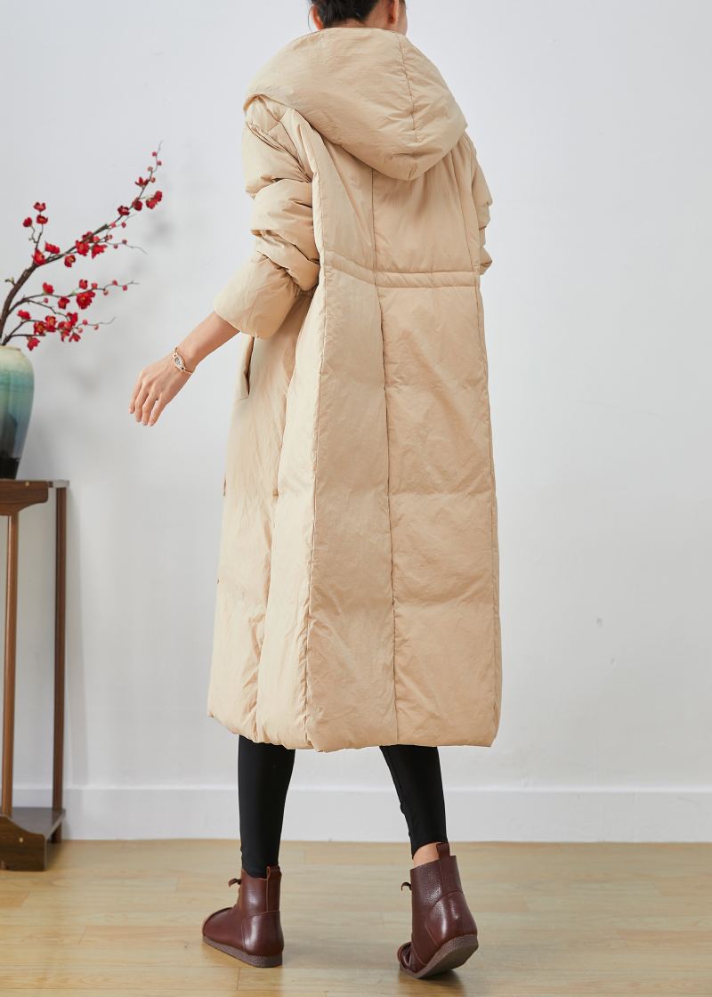 Chic Abricot À Capuche Patchwork Duvet De Canard Canada Goose Veste Hiver - Doudounes femmes