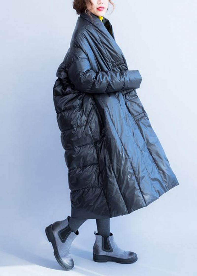 Décontracté À La Mode Grande Taille Doudoune Col En V Vêtements D'hiver Noir Hiver Manteau En Duvet De Canard - Doudounes femmes