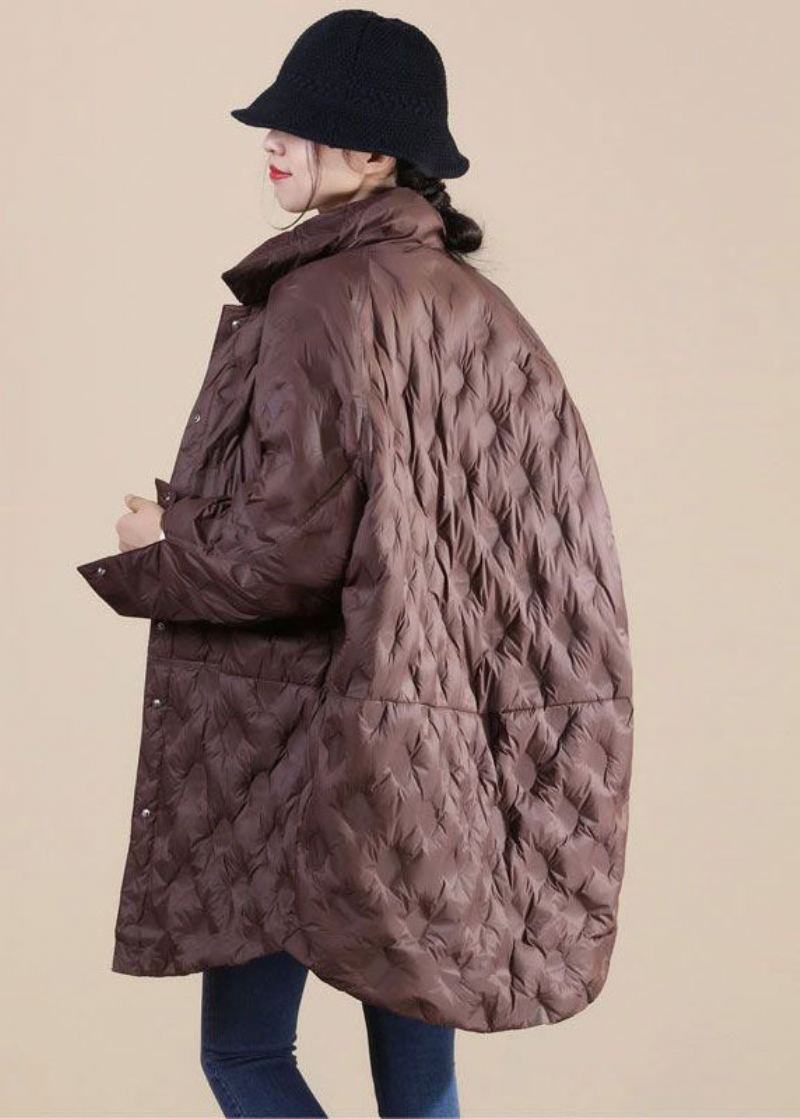 Doudoune Canada Goose En Duvet De Canard Chocolat Avec Poches Et Col Montant Pour L'hiver - Café