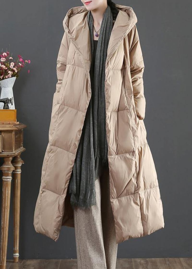 Doudoune Dorée Décontractée Pour Femme Parka Surdimensionnée Avec Poches À Capuche Vêtements D'extérieur D'hiver