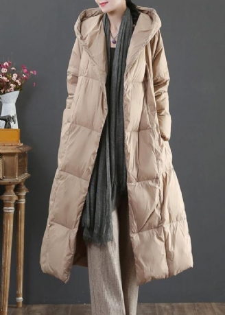 Doudoune Dorée Décontractée Pour Femme Parka Surdimensionnée Avec Poches À Capuche Vêtements D'extérieur D'hiver