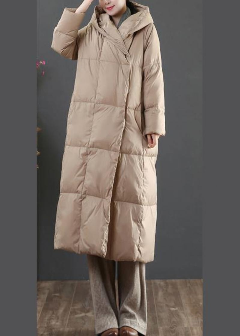 Doudoune Dorée Décontractée Pour Femme Parka Surdimensionnée Avec Poches À Capuche Vêtements D'extérieur D'hiver - Or