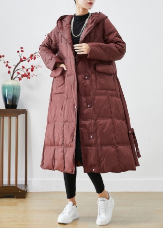 Femmes Terne Rouge Surdimensionné Plaid Canard Vers Le Bas Canada Goose Veste Hiver