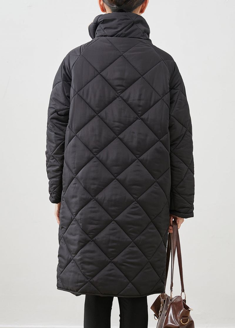 Grande Taille Noir Col De Fourrure Poches Épais Duvet De Canard Vestes Hiver - Doudounes femmes