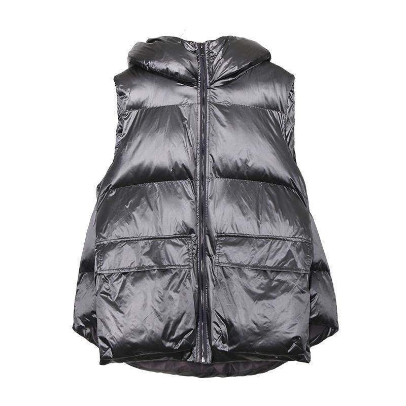 Luxe Vestes Décontractée Manteaux Sans Manches D'hiver Argent Épais Hiver Femmes Parka - Doudounes femmes