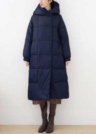 Manteau À Capuche Bleu Avec Poches Et Manches Longues