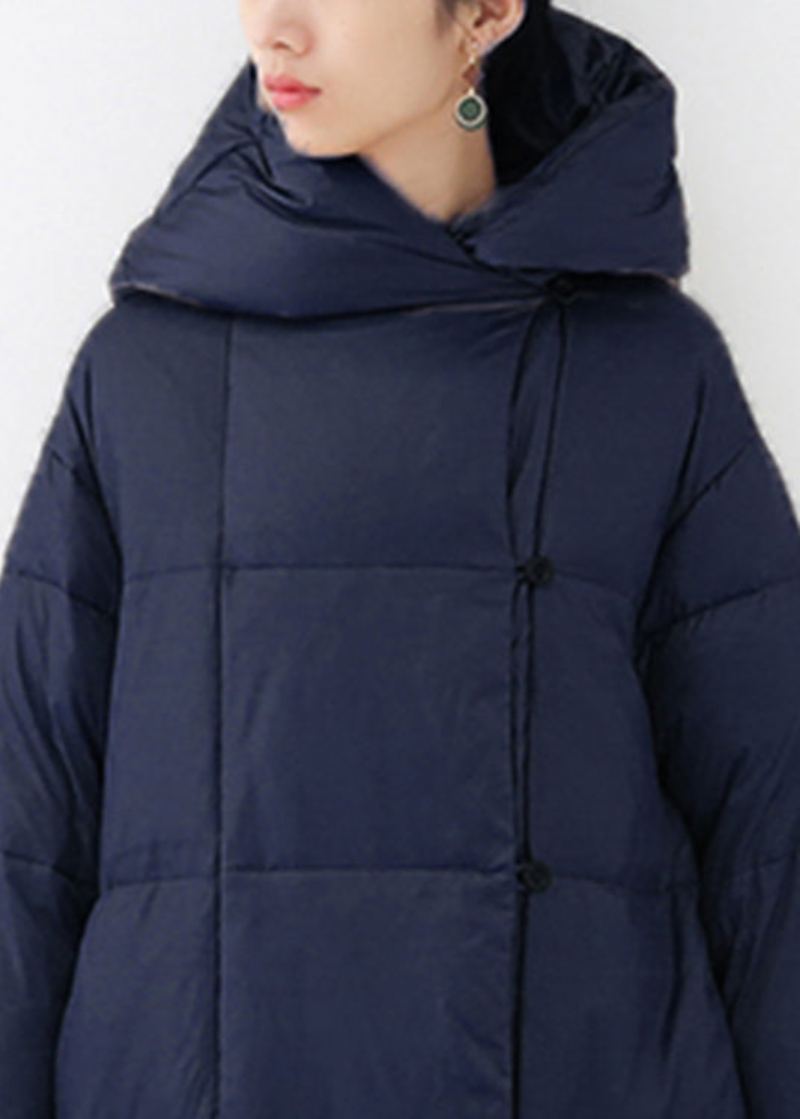 Manteau À Capuche Bleu Avec Poches Et Manches Longues - Bleu