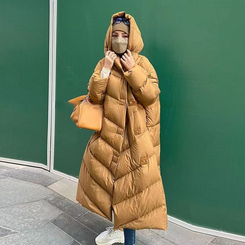 Manteau À Capuche Rempli De Coton Fin Caramel Fait Main Hiver - Doudounes femmes