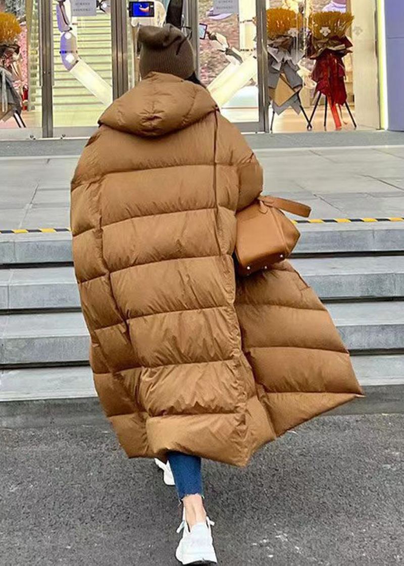 Manteau À Capuche Rempli De Coton Fin Caramel Fait Main Hiver - Doudounes femmes