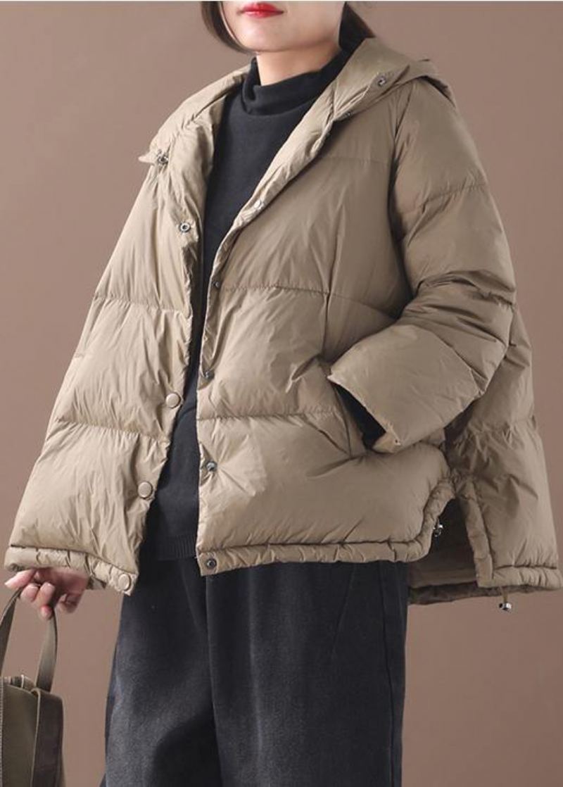 Manteau Chaud En Duvet De Canard Noir Grande Taille Vestes De Neige À Capuche Pardessus Épais Pour Femmes - Doudounes femmes