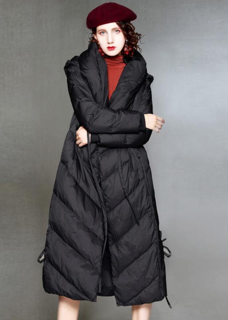 Manteau Chaud En Duvet Kaki Pour Femme Vêtement D'hiver Grande Taille Parka À Capuche Avec Cordon De Serrage Pardessus - Doudounes femmes