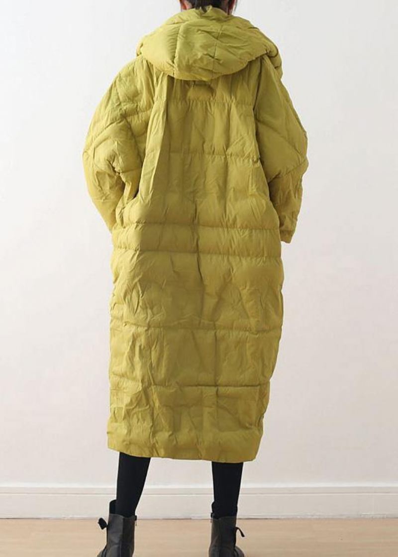 Manteau Chaud Surdimensionné Vert Noirâtre 2024 - Jaune