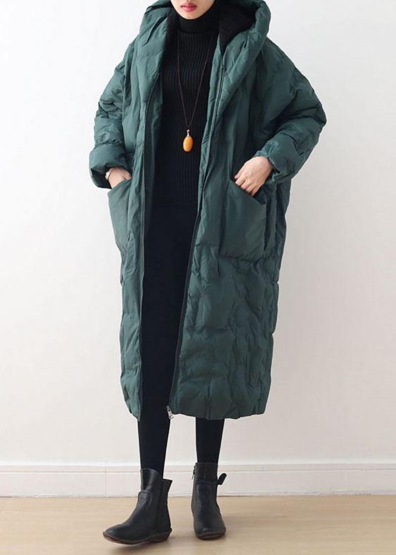 Manteau Chaud Vert Noirâtre Pardessus Rétro Littéraire Design Original 2024 - Jaune