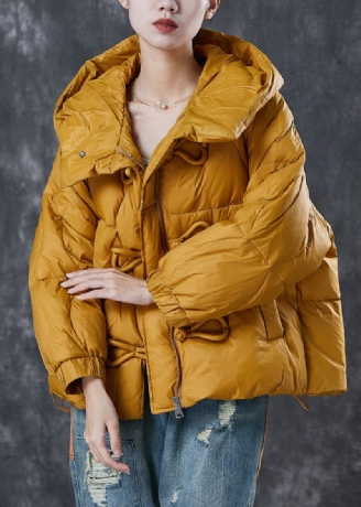 Manteau En Duvet De Canard Chaud Jaune Bouton Chinois Hiver