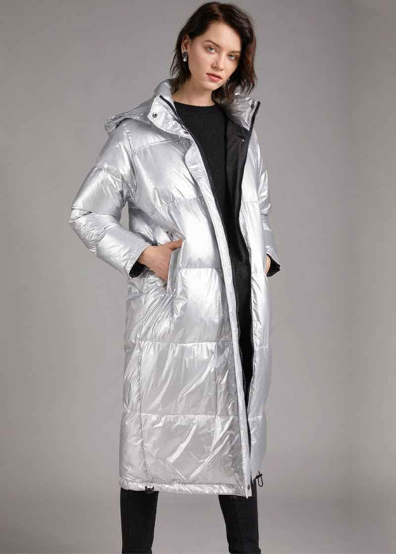 Manteau En Duvet D'hiver En De Canard Canada Coupe Slim À Fermeture Éclair Art Grey