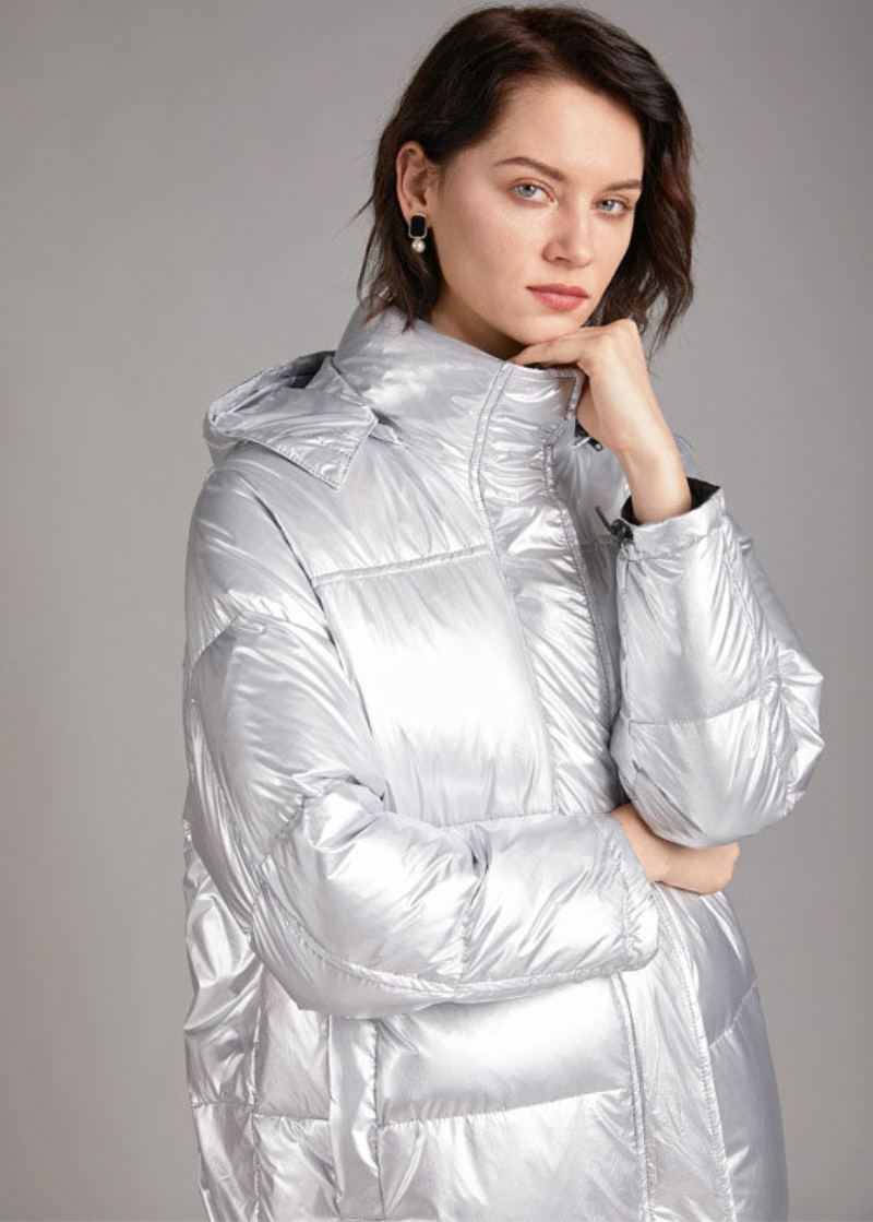 Manteau En Duvet D'hiver En De Canard Canada Coupe Slim À Fermeture Éclair Art Grey - Gris