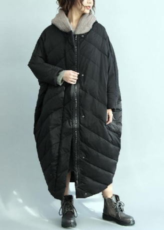 Manteau En Duvet Noir Surdimensionné À Capuche Pour Femme Parka D'hiver Nouveaux Vêtements D'extérieur