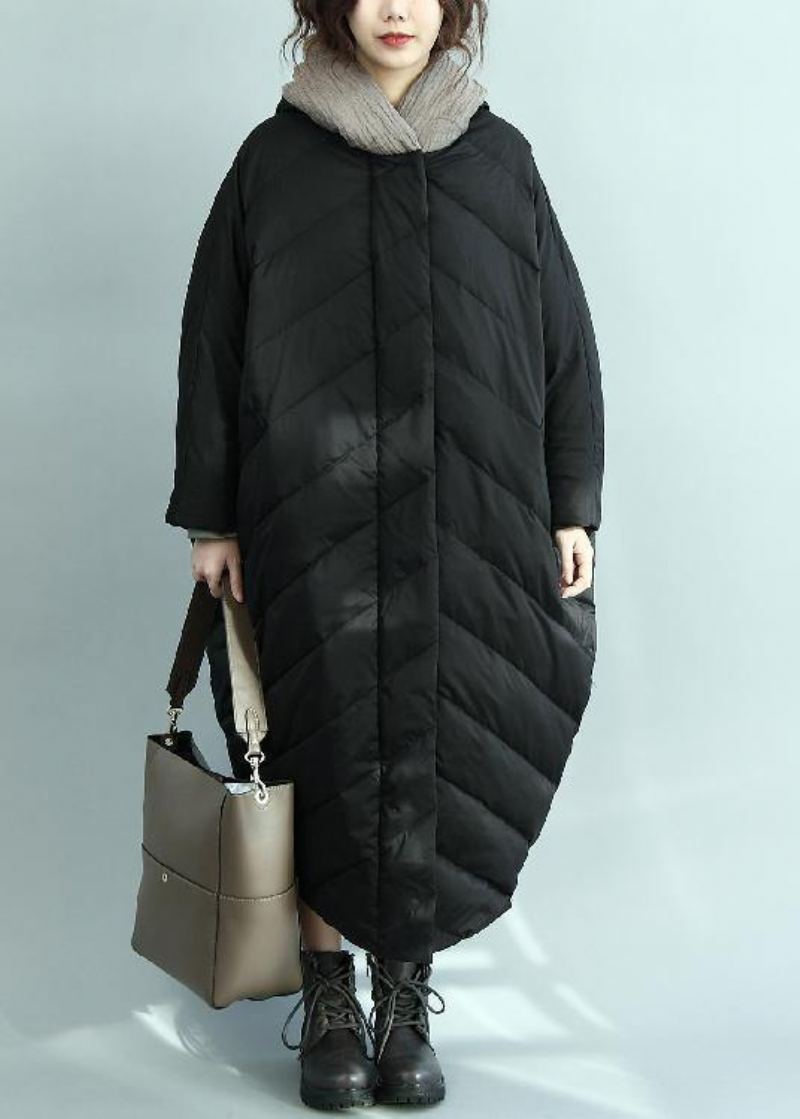 Manteau En Duvet Noir Surdimensionné À Capuche Pour Femme Parka D'hiver Nouveaux Vêtements D'extérieur - Doudounes femmes