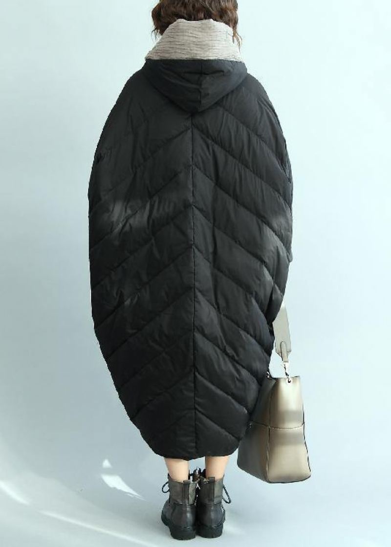 Manteau En Duvet Noir Surdimensionné À Capuche Pour Femme Parka D'hiver Nouveaux Vêtements D'extérieur - Doudounes femmes