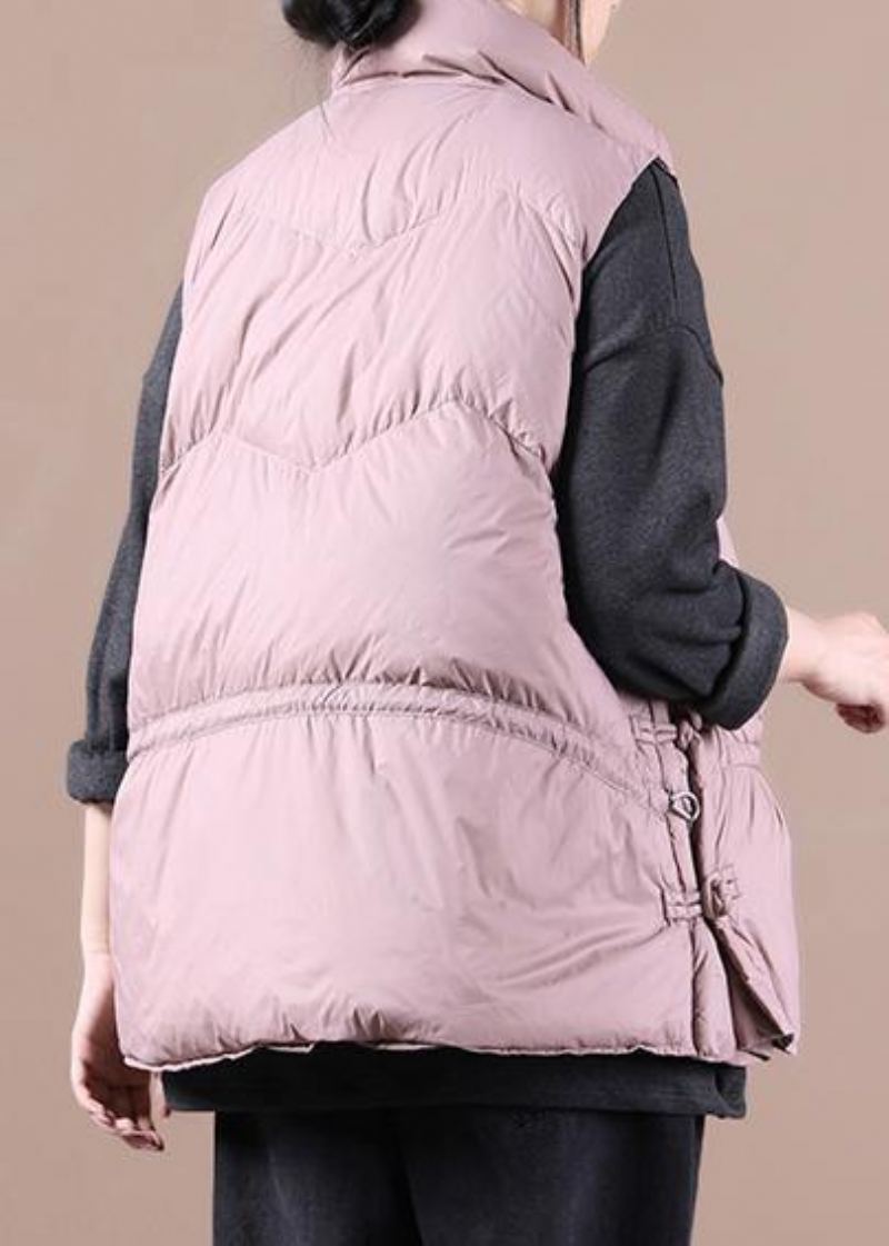 Manteau En Duvet Rose Chaud Pour Femme Parka Ample À Col Montant Vestes À Fermeture Éclair Hiver - Doudounes femmes