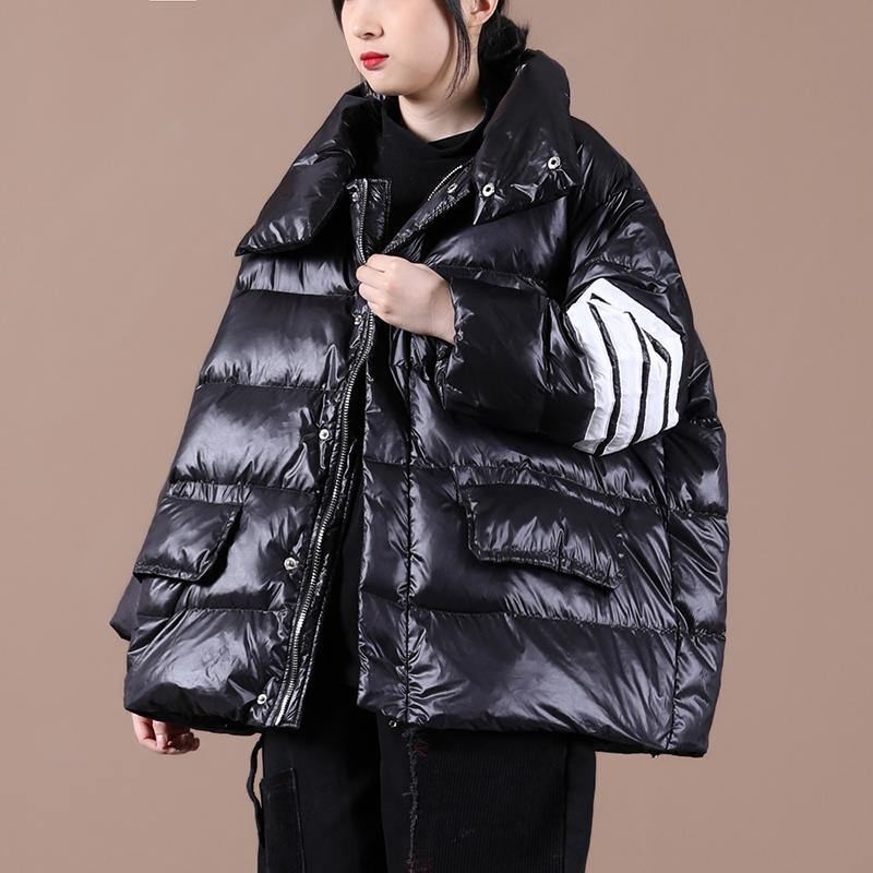 Manteau Fin En Duvet De Canard Noir Pour Femme Parka Col Montant Avec Fermeture Éclair Nouveau Vêtement D'extérieur D'hiver