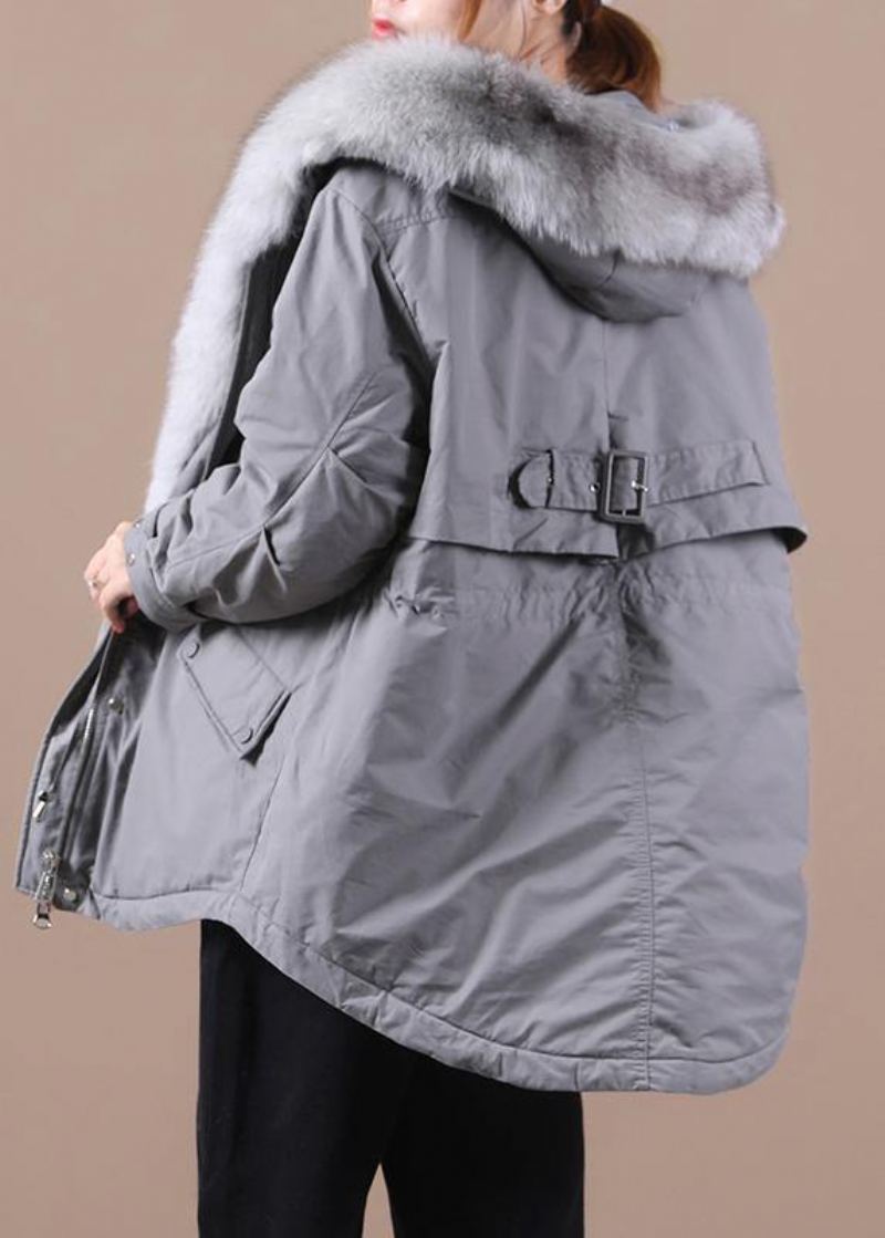 Manteau D'hiver Chaud Et Ample Parka À Capuche Avec Cordon De Serrage - Doudounes femmes