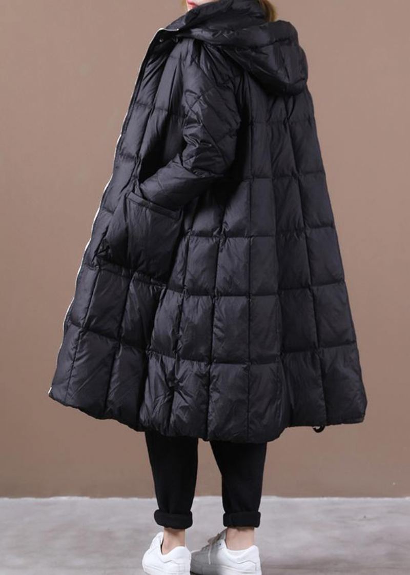 Manteau D'hiver Chaud Noir De Luxe Parka Grande Taille Pour Femme Manteaux À Capuche Et Fermeture Éclair - Doudounes femmes