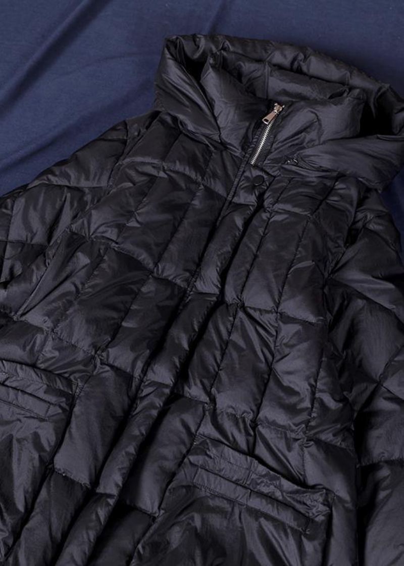 Manteau D'hiver Chaud Noir De Luxe Parka Grande Taille Pour Femme Manteaux À Capuche Et Fermeture Éclair - Doudounes femmes