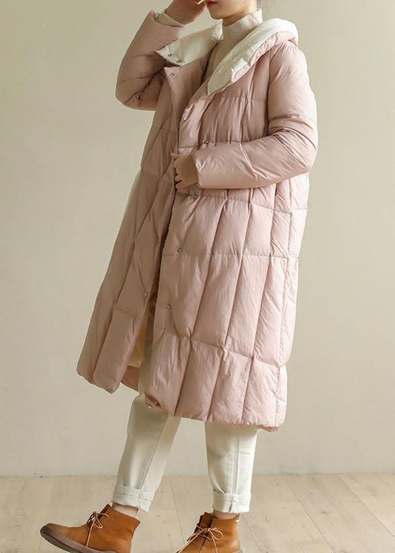 Manteau D'hiver Chaud Rose Pour Femme Grande Taille Vêtements Patchwork Parka À Col Montant Manteaux Fins - Doudounes femmes